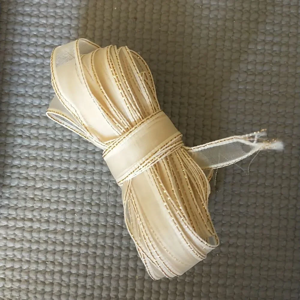 Vtg 7x Lot of Lace Trim White Cream Gold Various Lengths Sewing Craft
